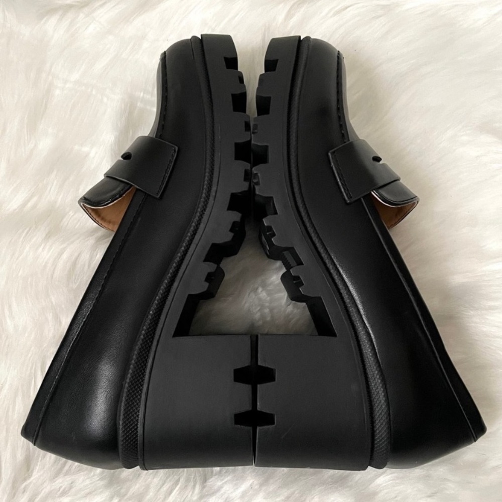 Mudd Loafer Womens Size 8.5 Black Penny Lug Sole Chunky Heel Vegan Leather NEW